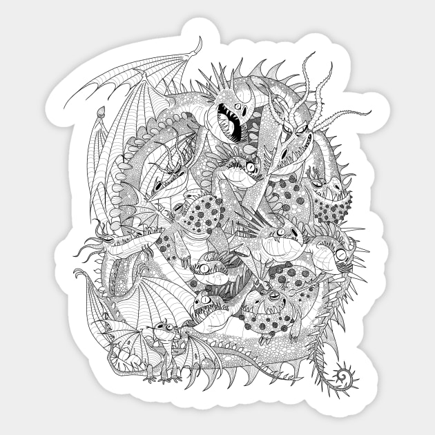 Httyd 1, Dragon Pile Sticker by CreatureM